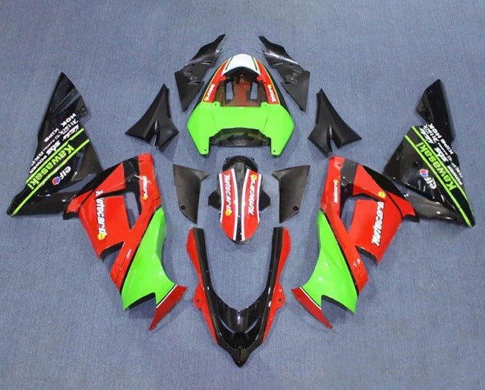 Kawasaki Ninja ZX10R Fairings (2004-2005) Red, Green, Black at KingsMotorcycleFairings.com