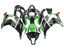 Kawasaki Ninja ZX10R Fairings (2011-2015) Green, Black, White, Red, Stripe at KingsMotorcycleFairings.com
