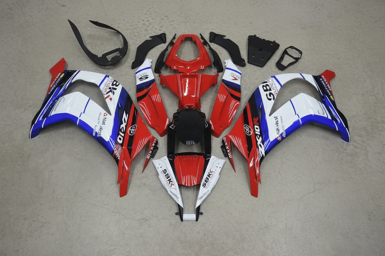 Kawasaki Ninja ZX10R Fairings (2011-2015) Red, White, Blue SDK at KingsMotorcycleFairings.com