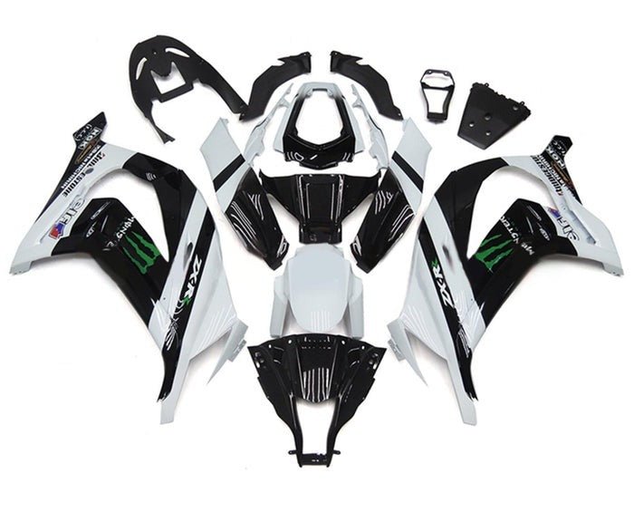 Kawasaki Ninja ZX10R Fairings (2011-2015) White, Black, Green Monster at KingsMotorcycleFairings.com