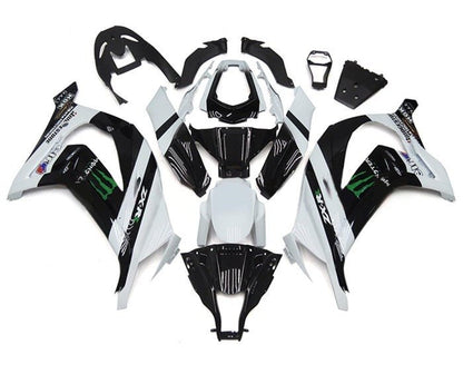 Kawasaki Ninja ZX10R Fairings (2011-2015) White, Black, Green Monster at KingsMotorcycleFairings.com