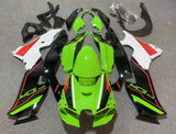 Kawasaki Ninja ZX10R Fairings (2021-2025) Green, Black, White, Red Stripe at KingsMotorcycleFairings.com
