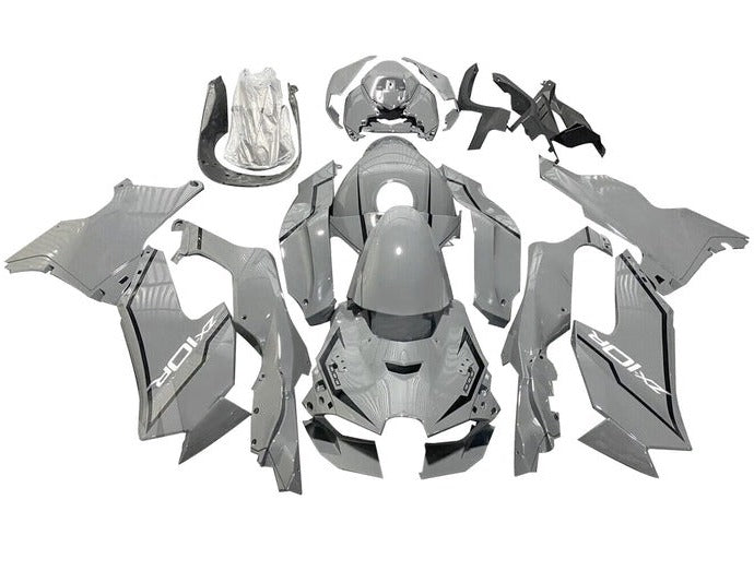 Kawasaki Ninja ZX10R Fairings (2021-2025) Nardo Gray, Black at KingsMotorcycleFairings.com