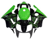 Kawasaki Ninja ZX12R Fairings (2000-2001) Black, Green Flames at KingsMotorcycleFairings.com