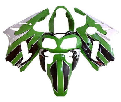 Kawasaki Ninja ZX12R Fairings (2000-2001) Green, Black, White, Stripe at KingsMotorcycleFairings.com