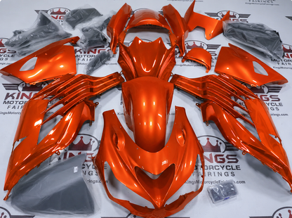 Kawasaki Ninja ZX14R Fairings (2012-2024) All Orange from KingsMotorcycleFairings.com