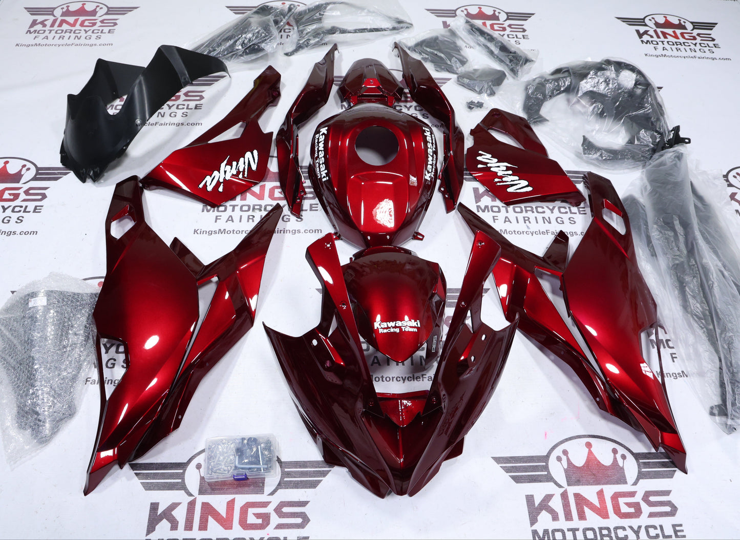 Kawasaki Ninja ZX4RR Fairings (2019-2025) Red Wine, White KRT at KingsMotorcycleFairings.com