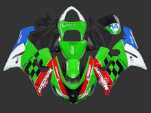 Kawasaki Ninja ZX6R 636 Fairings (2005-2006) Green, Red, Motocard at KingsMotorcycleFairings.com