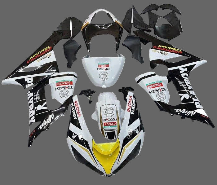 Kawasaki Ninja ZX6R 636 Fairings (2005-2006) White, Black, Red, Playboy at KingsMotorcycleFairings.com