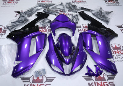 Kawasaki Ninja ZX6R 636 Fairings (2007-2008) Purple Flames from KingsMotorcycleFairings.com