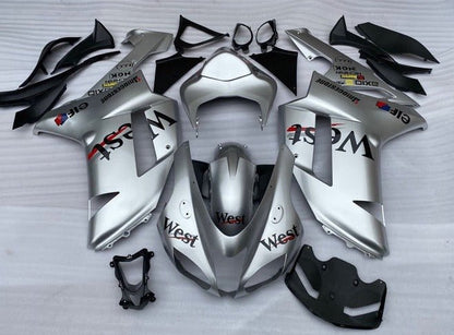 Kawasaki Ninja ZX6R 636 Fairings (2007-2008) Silver West at KingsMotorcycleFairings.com