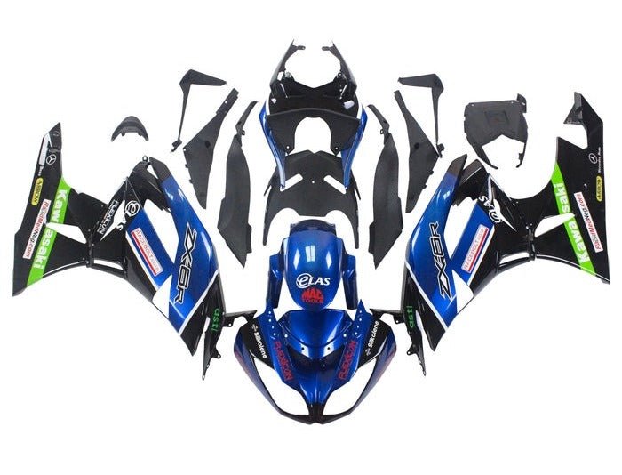 Kawasaki Ninja ZX6R 636 Fairings (2009-2012) Blue, Black, Green at KingsMotorcycleFairings.com