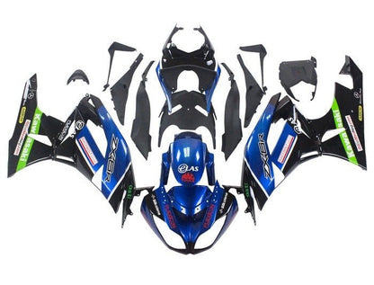 Kawasaki Ninja ZX6R 636 Fairings (2009-2012) Blue, Black, Green at KingsMotorcycleFairings.com