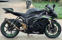 Kawasaki Ninja ZX6R 636 Fairings (2009-2012) Matte Black, Green at KingsMotorcycleFairings.com