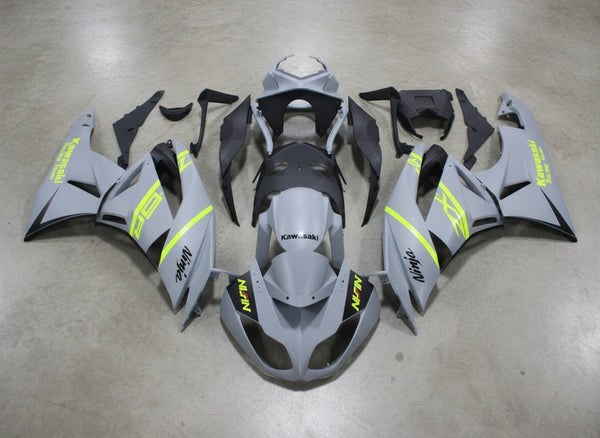 Kawasaki Ninja ZX6R 636 Fairings (2009-2012) Matte Gray, Yellow, Black at KingsMotorcycleFairings.com