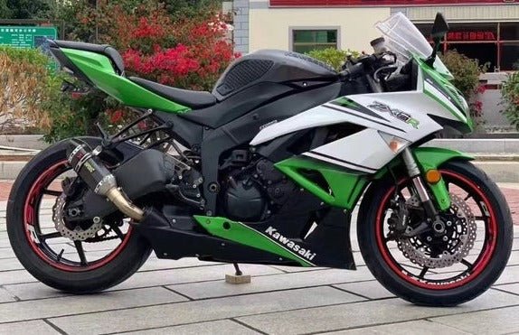 Kawasaki Ninja ZX6R 636 Fairings (2009-2012) White, Green, Black at KingsMotorcycleFairings.com
