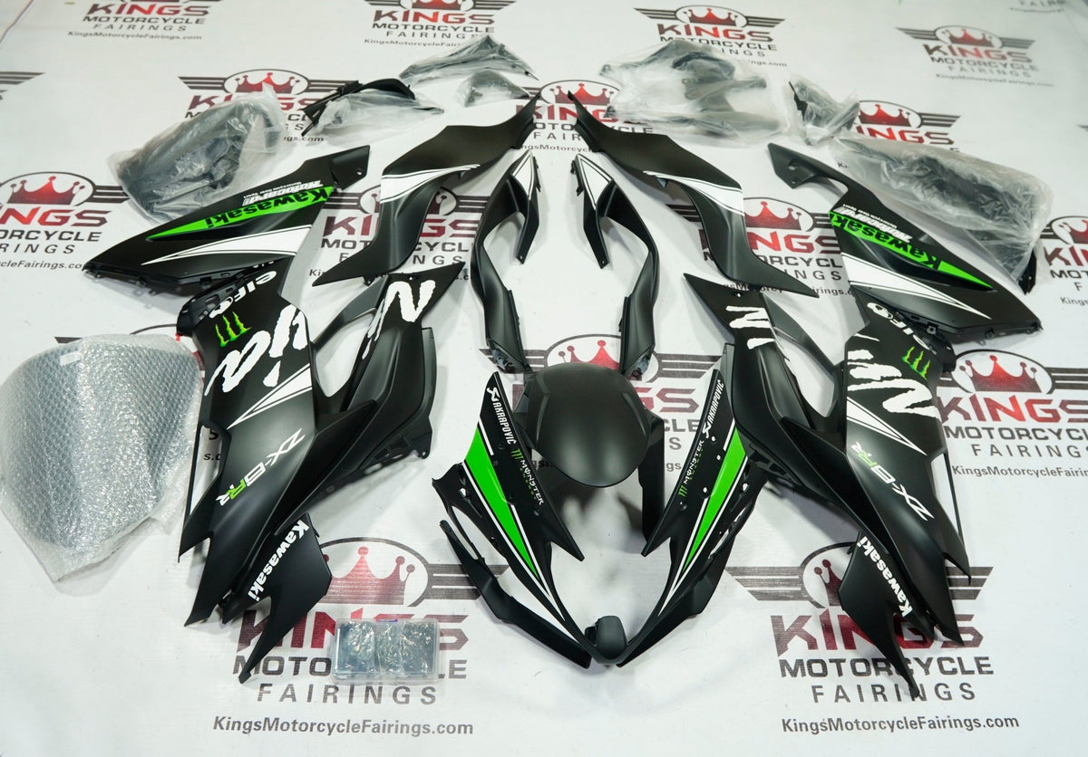 Kawasaki Ninja ZX6R 636 Fairings (2019-2023) Matte Black, Green, White Elf at KingsMotorcycleFairings.com