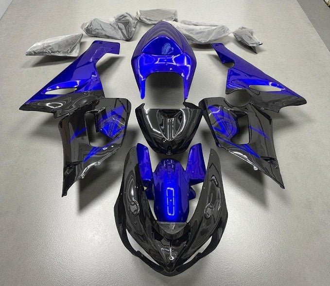 Kawasaki Ninja ZX6R 636 Fairings (2005-2006) Black, Royal Blue at KingsMotorcycleFairings.com