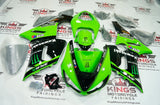 Kawasaki Ninja ZX6R Fairings (2005-2006) Green Monster Elf, Black at KingsMotorcycleFairings.com