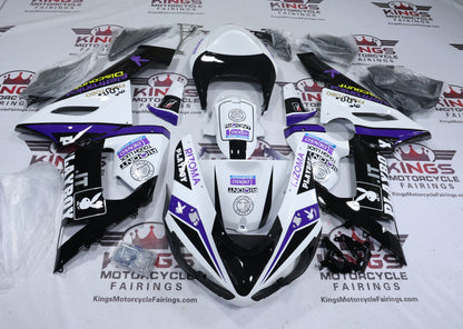 Kawasaki Ninja ZX6R Fairings (2005-2006) White, Black, Purple Playboy at KingsMotorcycleFairings.com