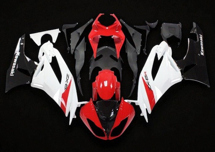 Kawasaki Ninja ZX6R 636 Fairings (2009-2012) White, Red, Black at KingsMotorcycleFairings.com