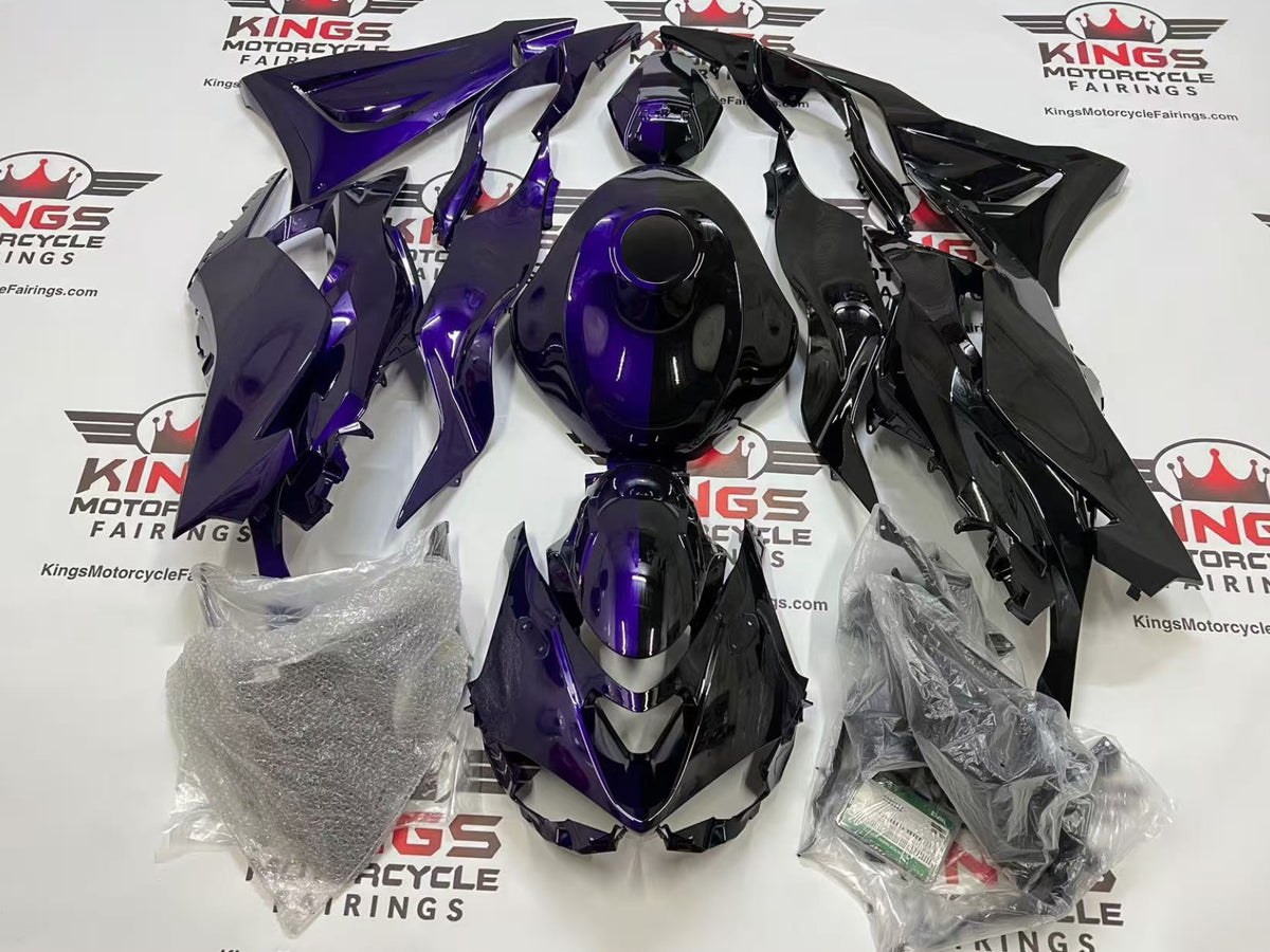 Kawasaki Ninja ZX6R Fairings (2024-2025) Purple, Black Split at KingsMotorcycleFairings.com