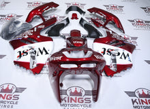 Kawasaki Ninja ZX9R Fairings (1994-1997) Dark Red, White West at KingsMotorcycleFairings.com