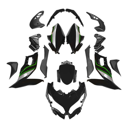 Kawasaki Versys 650 Fairings (2015-2021) Black, Green from KingsMotorcycleFairings.com