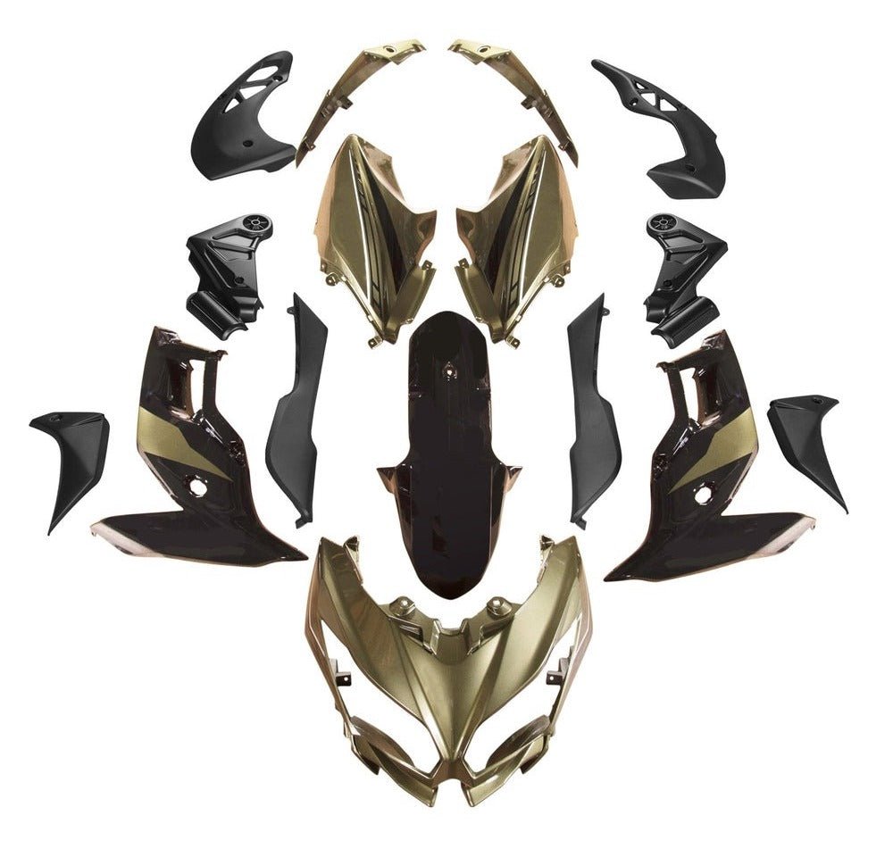 Kawasaki Versys 650 Fairings (2015-2021) Gold, Black from KingsMotorcycleFairings.com
