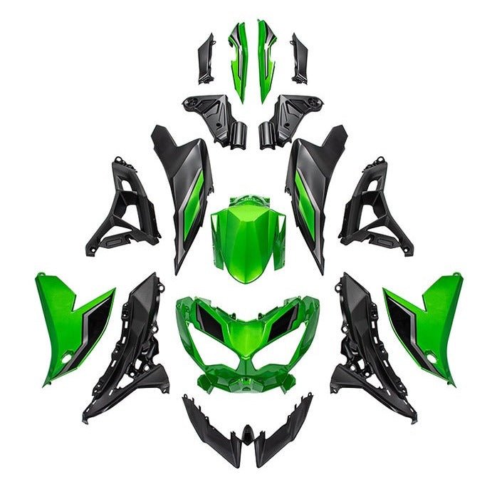 Kawasaki Versys 650 Fairings (2022-2025) Green, Black from KingsMotorcycleFairings.com