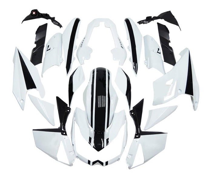 Kawasaki Z1000 Fairings (2010-2013) White, Black Stripe from KingsMotorcycleFairings.com