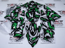 Kawasaki ZX-10R Fairings (2004-2005) Black, Green, White Camouflage from KingsMotorcycleFairings.com