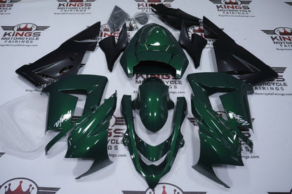 Kawasaki ZX-10R Fairings (2004-2005) Dark Green, Matte Black from KingsMotorcycleFairings.com