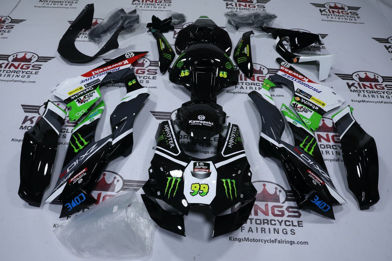 Kawasaki ZX-10R Fairings (2021-2025) Black, Green Monster at KingsMotorcycleFairings.com