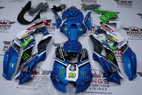 Kawasaki ZX-10R Fairings (2021-2025) Blue, Black, Monster at KingsMotorcycleFairings.com