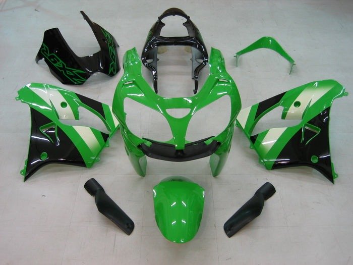 Kawasaki ZX-9R Fairings (2000-2001) Green, Black, White at KingsMotorcycleFairings.com