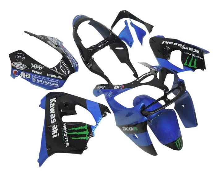 Kawasaki ZX-9R Fairings (2002-2003) Blue, Black, Monster at KingsMotorcycleFairings.com