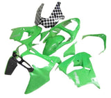 Kawasaki ZX-9R Fairings (2002-2003) Green, Black, Checkered at KingsMotorcycleFairings.com