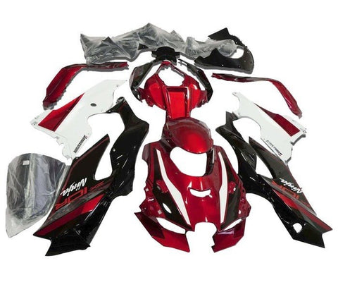 Kawasaki ZX10RR Fairings (2021-2025) Candy Red, Black, White at KingsMotorcycleFairings.com