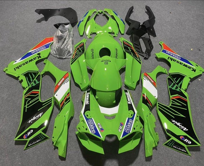 Kawasaki ZX10RR Fairings (2021-2025) Green, Black, Blue, White at KingsMotorcycleFairings.com