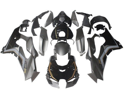 Kawasaki ZX10RR Fairings (2021-2025) Matte Silver, Gloss Black, Gold at KingsMotorcycleFairings.com