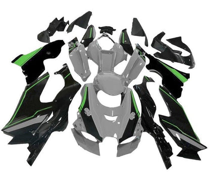 Kawasaki ZX10RR Fairings (2021-2025) Nardo Gray, Black, Green at KingsMotorcycleFairings.com