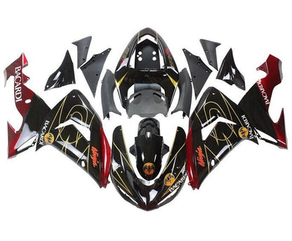 Kawasaki ZX10R Fairing Kit (2006-2007) Black, Red, Gold, Bacardi at KingsMotorcycleFairings.com