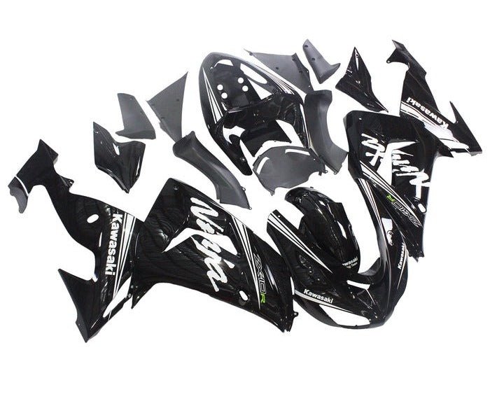 Kawasaki ZX10R Fairing Kit (2006-2007) Black, White Stripe at KingsMotorcycleFairings.com