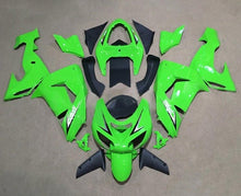 Kawasaki ZX10R Fairing Kit (2006-2007) Green, Black, White, Angles at KingsMotorcycleFairings.com