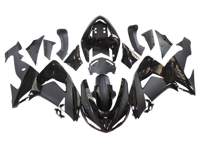 Kawasaki ZX10R Fairing Kit (2006-2007) Matte Black, Gloss Black at KingsMotorcycleFairings.com
