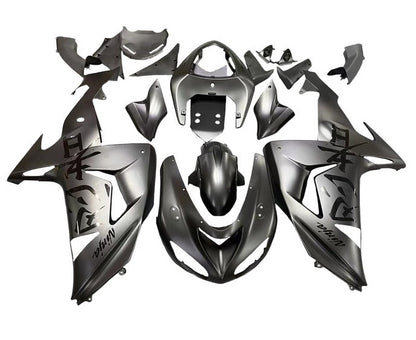 Kawasaki ZX10R Fairing Kit (2006-2007) Matte Black, White, Black Symbols at KingsMotorcycleFairings.com