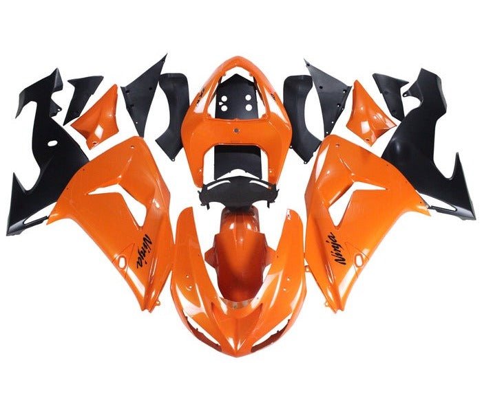 Kawasaki ZX10R Fairing Kit (2006-2007) Orange Gloss, Black at KingsMotorcycleFairings.com