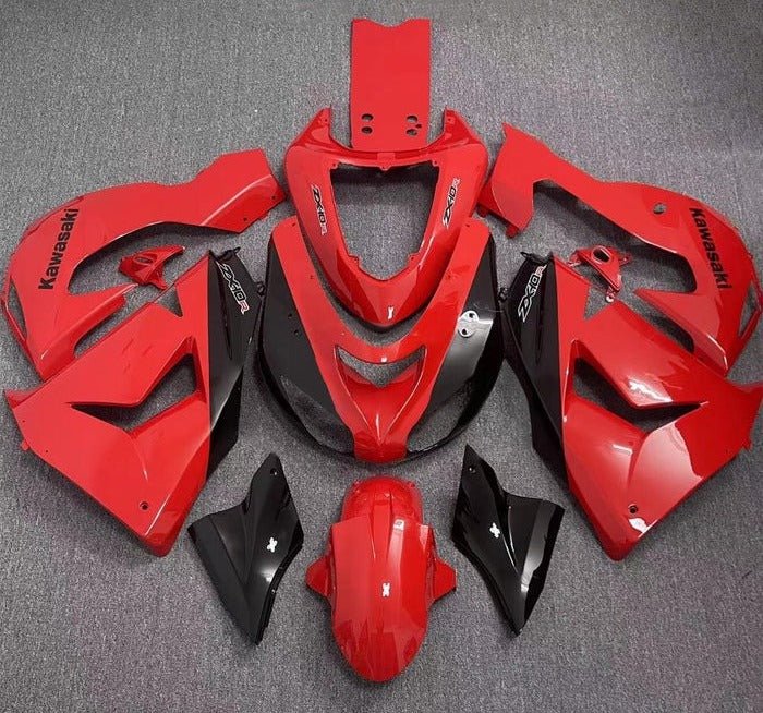 Kawasaki ZX10R Fairing Kit (2006-2007) Red, Black at KingsMotorcycleFairings.com