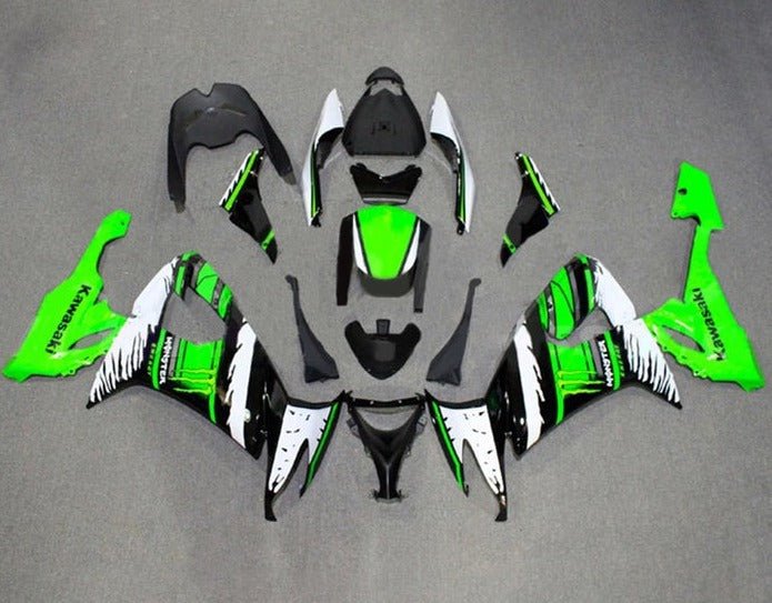 Kawasaki ZX10R Fairing Kit (2008-2010) Black, White, Green, Monster at KingsMotorcycleFairings.com